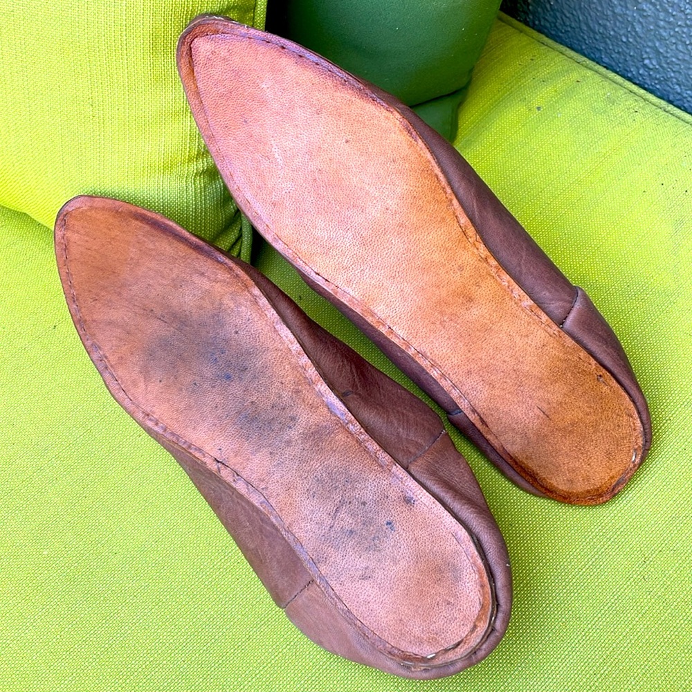 MENS MOROCCAN BABOUCHE LEATHER SLIPPERS - Picture 8 of 8